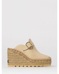 Stella McCartney - Gaia Synthetic Suede Wedge Mules - Lyst