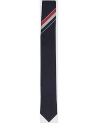Thom Browne - Striped Silk Tie With Iconic 4-Bar Motif - Lyst