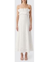 Alberta Ferretti - Embroidered Cotton Dress - Lyst