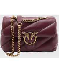 Pinko - Classic Love Bag Puff Matelassé Nappa Shoulder Bag With Logo Buckle - Lyst