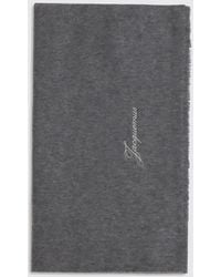Jacquemus - Wool And Cashmere Scarf With Embroidered Logo And Fringed Edges - Lyst