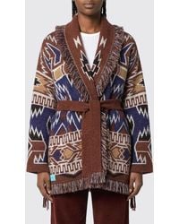Alanui - Jacquard Knit Cardigan With Shawl Collar And Fringed Trim - Lyst