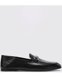 Gucci - Jordaan Smooth Leather Loafers With-Tone Horsebit Detail - Lyst