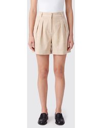 MC2 Saint Barth - Pleated Velvet Shorts With Belt Loops - Lyst