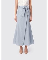 Pinko - Flared Taffeta Midi Wrap Skirt With High Waist And Tie Belt - Lyst