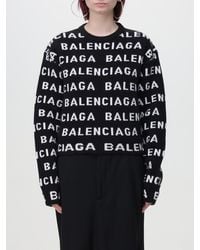 Balenciaga - Maglione Girocollo Con Logo - Lyst