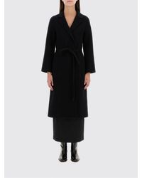 Jil Sander - Long Wool Belted Coat With Dropped Shoulders - Lyst