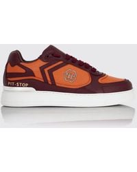 Philipp Plein - Pit-$Top Monogram Leather Low-Top Trainers With Hexagon Logo - Lyst