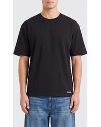 AMISH - Cotton T-Shirt With Dropped Shoulders And A Contemporary Crew Neck Cut - Lyst