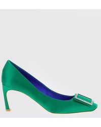 Roger Vivier - Trompette Satin Pumps With Jewel Buckle - Lyst