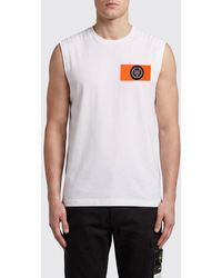 Philipp Plein - Slim Fit Cotton Tank Top With Contrast Trim And Logo - Lyst