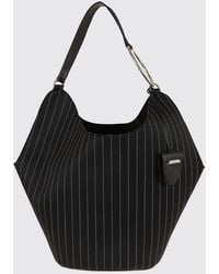 Dondup - Pinstriped Wool Shoulder Bag With Removable Pouch - Lyst