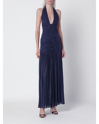 Christopher Esber - Pleated Halterneck Long Jersey Evening Gown - Lyst