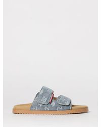 DSquared² - Sandale Aus Baumwolldenim Mit D2 Jacquard-Monogramm - Lyst