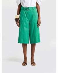 Liviana Conti - Drew Knee-Length High-Waisted Cotton Shorts - Lyst