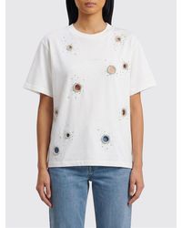 Des Phemmes - Cotton Crew Neck T-Shirt With Appliqués - Lyst