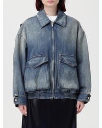 MM6 by Maison Margiela - Cotton Denim Bomber Jacket - Lyst