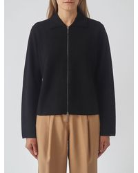 Max Mara - Pure Virgin Wool Polo Cardigan With Zip Closure - Lyst