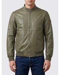 Peuterey - Leather Bomber - Lyst