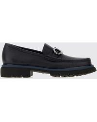 Ferragamo - Pebbled Leather Penny Loafers With Metallic Gancini Horsebit - Lyst