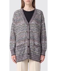 Missoni - Multicolour Zig-Zag Lurex Long Cardigan With Patch Pockets - Lyst