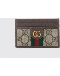 Gucci - Ophidia Gg Supreme Card Holder With Web Stripe - Lyst
