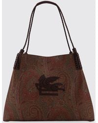 Etro - Libra Coated Cotton Bag With Paisley Print - Lyst