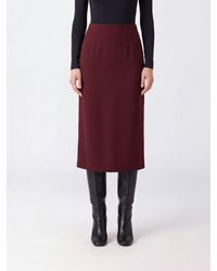 Patrizia Pepe - High-Waisted Crêpe Pencil Midi Skirt With Slit - Lyst