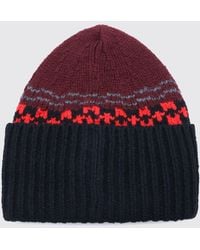Marni - Pure Wool Beanie Hat With Inlaid Logo And Cuff - Lyst