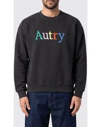 Autry - Cotton Crewneck Jumper With Contrast Logo And Dropped Shoulders - Lyst