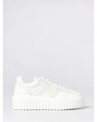 Hogan - H-Stripes Leather Sneakers With Glitter - Lyst
