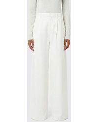 Max Mara - Pantalones Palazzo De Algodón Y Lino - Lyst