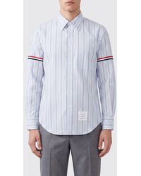 Thom Browne - Striped Cotton Shirt With Button-Down Collar - Lyst