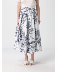Erdem - Cotton Midi Skirt With Floral Print - Lyst