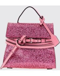 Moschino - Tie Me Glitter Leather Mini Handbag - Lyst
