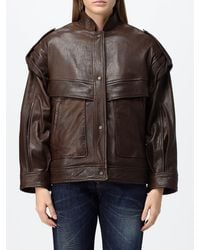 Salvatore Santoro - Calfskin Leather Jacket With High Neck And Epaulettes - Lyst