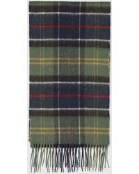 Barbour - Tartan Pattern Wool And Cashmere Blend Scarf With Fringed Hem - Lyst