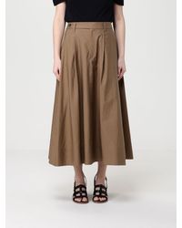 Brunello Cucinelli - Poplin Midi Skirt With Monili - Lyst