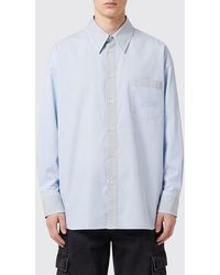 MM6 by Maison Margiela - Relaxed Fit Cotton Shirt With Embroidered Numeric Logo - Lyst
