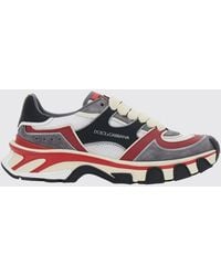 Dolce & Gabbana - Leather And Suede Logo Sneakers Trainers - Lyst