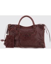 Balenciaga - Le City Medium Arena Lambskin Handbag With Studs And Mirror - Lyst