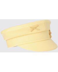 Ruslan Baginskiy - Linen Baker Boy Hat With Rigid Visor And Appliqué Logo - Lyst