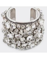 Dries Van Noten - Chromed Brass Bracelet With Set Rhinestones - Lyst