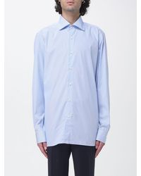 Luigi Borrelli Napoli - Luciano Long-Sleeve Striped Cotton Shirt With French Collar - Lyst