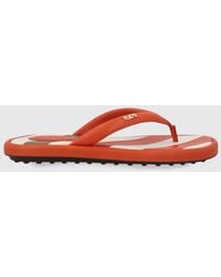 Tod's - Leather Thong Sandals With Metal Logo And Iconic Gommini - Lyst