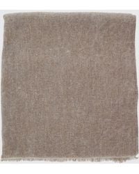Brunello Cucinelli - Rectangular Wool And Silk Blend Scarf With Fringed Hem - Lyst