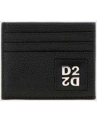 DSquared² - Cowhide Leather Card Holder With Contrast Logo - Lyst