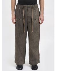 Ziggy Chen - Wool And Linen Wide Trousers - Lyst