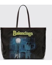 Balenciaga - Tote Select Large Coated Cotton Tote Bag With Graphic Print - Lyst