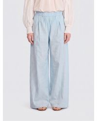 Semicouture - Jhonny Embroidered Cotton Palazzo Trousers - Lyst